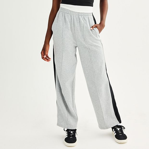 ◆Expired girl◆ Striped Big Sweatpants Juniors' SO® Striped Wide Leg Fleece Sweatpants