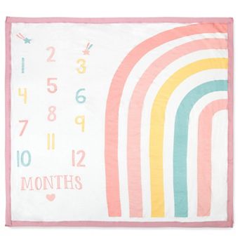 Baby Essentials Super Soft Rainbow Milestone Blanket and Marker Set