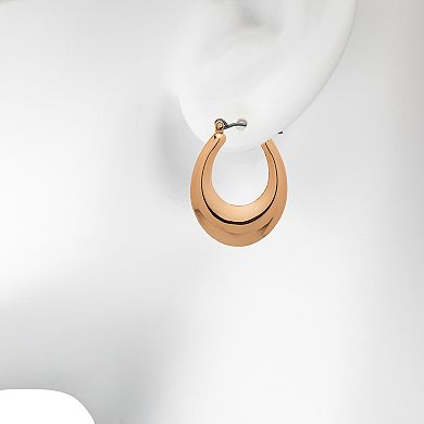Emberly Gold Tone Chunky Oval Hoop Earrings