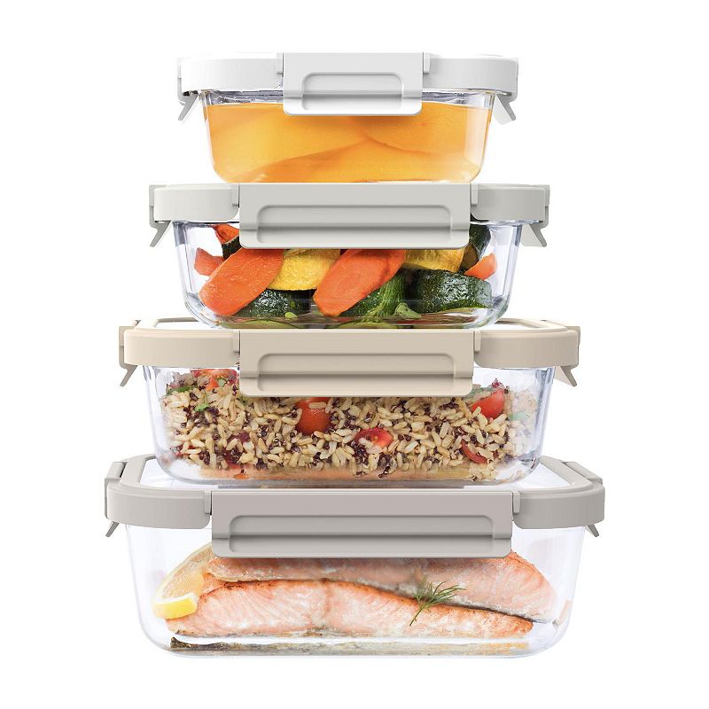 Bentgo 8pc Leak-Proof Food Storage Container Set White Stone