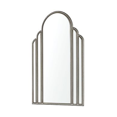 25.75" Silver Arch-Shaped Wall Mirror Art Deco