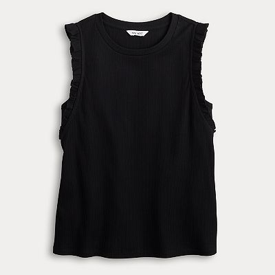 Women's Nine West Ribbed Ruffle Sleeve Tank Top