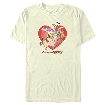 Men's Cow & Chicken Valentines Hug Graphic Tee