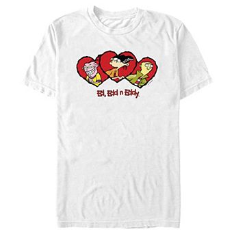 Men's Ed, Edd, & Eddy Heart Portraits Graphic Tee
