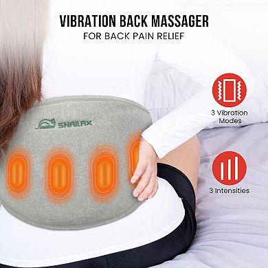 Snailax Massage Heating Pad For Back Pain Relief, Portable Waist Wrap With Adjustable Vibration Mode