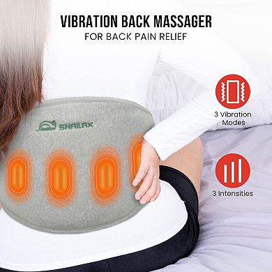 Snailax Massage Heating Pad For Back Pain Relief, Portable Waist Wrap With Adjustable Vibration Mode