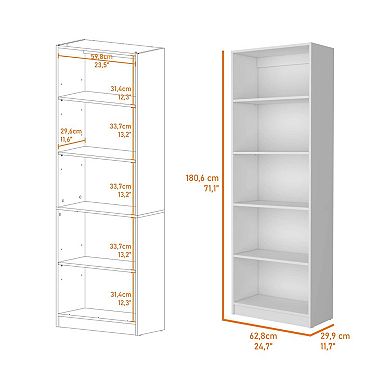 Sutton 4 Shelves Bookcase With Modern Storage Shelves