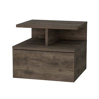 Augusta Floating Nightstand With 2 tier Shelf And 1-drawer