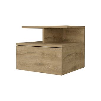 Augusta Floating Nightstand With 2 tier Shelf And 1-drawer