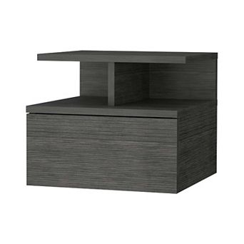 Augusta Floating Nightstand With 2 tier Shelf And 1-drawer