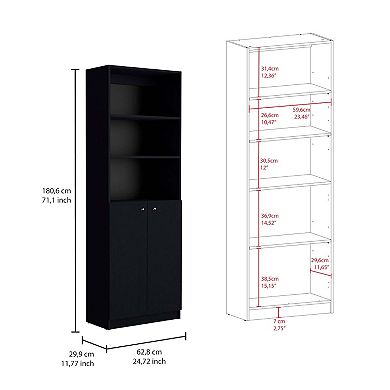 Acoma 3 Piece Living Room Set With 3 Bookcases, Black