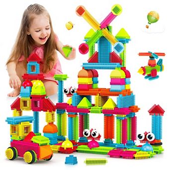 Contixo St7: 244 pc Bristle Shape 3D Tiles for Creative Learning & Sensory Play, Ages 3-8.