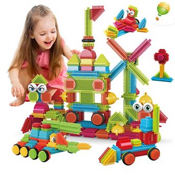 Contixo St6: 100 pc Bristle Shape 3D Tiles, Educational Blocks, Ages 3-8.