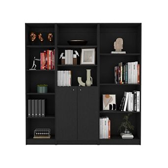 Marana 3 pc Living Room Set With 3 Bookcases, Black