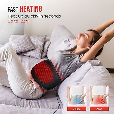 Snailax Lager Heating Pad For Cramps, Vibration Heat Pad For Back Pain Relief, Waist Wrap Belt
