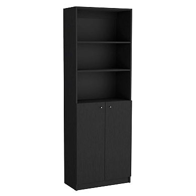 Bayard 3 Piece Living Room Set With 3 Bookcases, Black