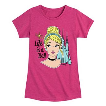 Disney Princess Cinderella Girls 7-16 Life Is A Ball Graphic Tee