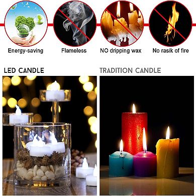 100pcs LED Tealight Candles Battery Operated Flameless