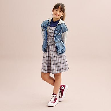 Girls 7-16 Knit Works Mockneck Tee & Pleated Jumper Set