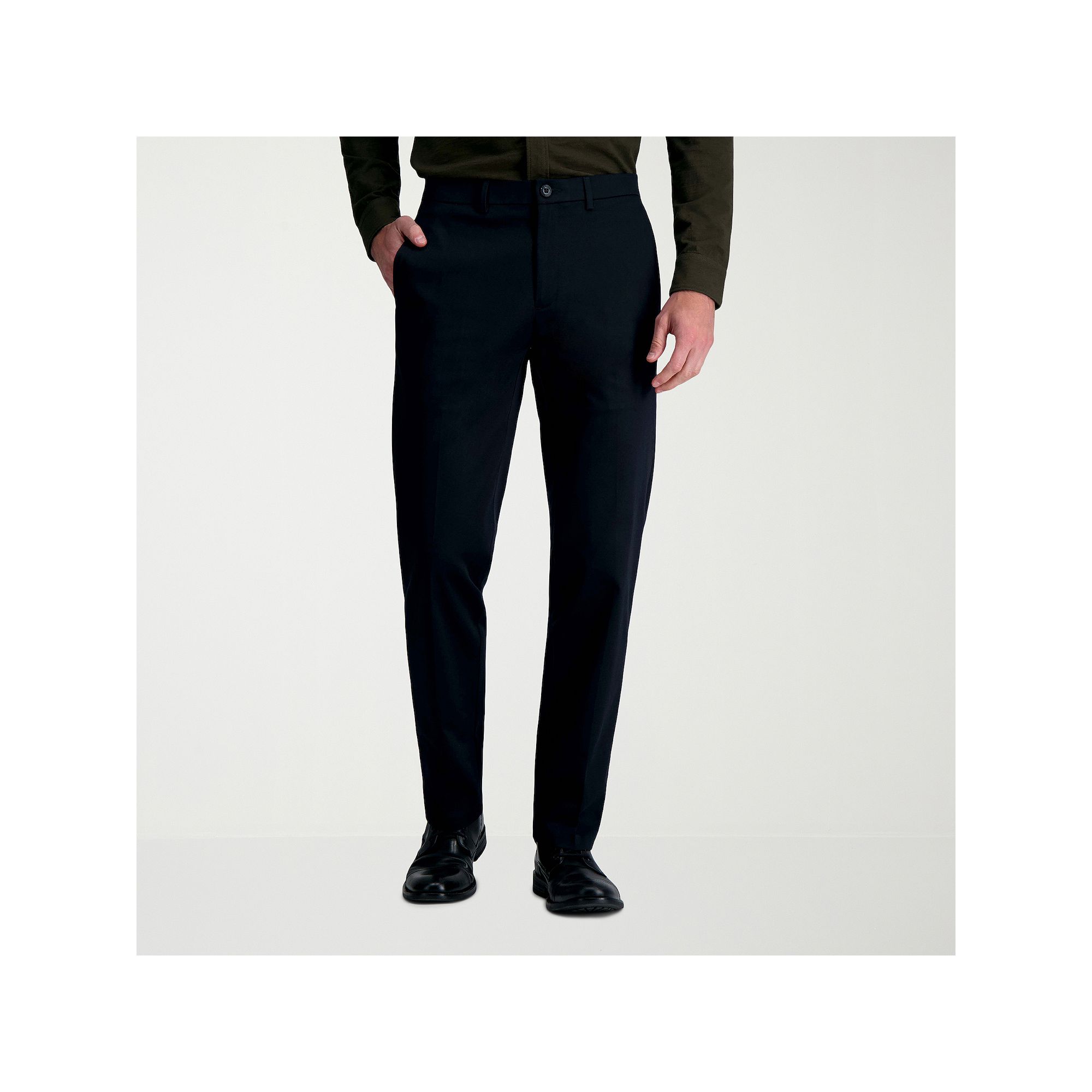 Mens Haggar® Wrinkle Free Performance Khaki Straight Fit Flat Front Pant