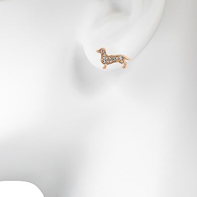 Emberly Dachshund Pave Stud Earring