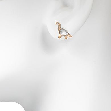 Emberly Gold Tone Dinosaur Stud Earrings