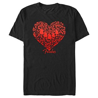 Men's Fender Guitar Filled Heart Graphic Tee