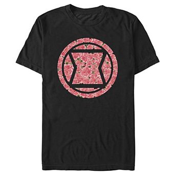 Men's Black Widow Roses Filled Emblem Graphic Tee