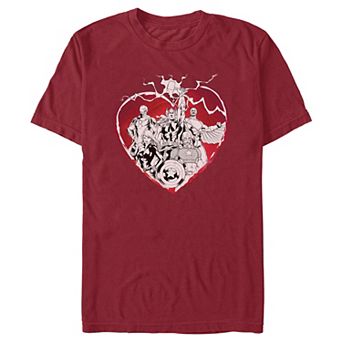 Men's The Avengers Thunder Heart Group Graphic Tee