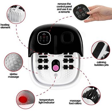 Foot Spa Massager Collapsible Option With Remote Control, Pumice Stone, Heat Option, Bubbles & Jets