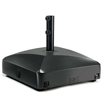 Umbrella Base - Fillable Umbrella Pole Holder with Windproof Design - 4 Wheels - 123 lbs Capacity