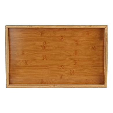 Serving Tray Bamboo - Wooden Tray with Handles - Tea Tray, Bar Tray, Breakfast Tray