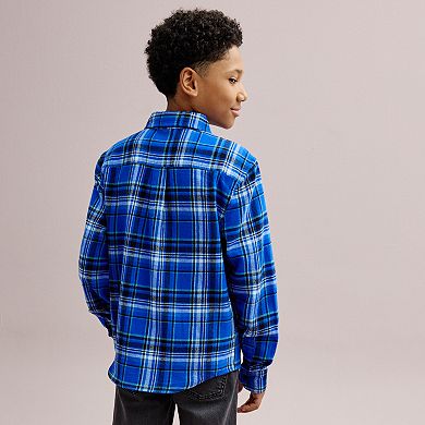 Boys 8-20 Sonoma Goods For Life® Long Sleeve Supersoft Flannel Shirt in Regular & Husky