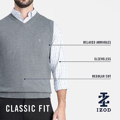 Men's IZOD Premium Essentials Solid V-Neck 12-Gauge Sweater Vest