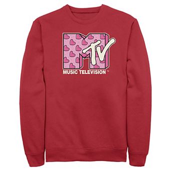 Men's MTV Heart Print Logo Graphic Fleece
