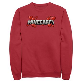 Men's Minecraft Title Hearts Logo Graphic Fleece