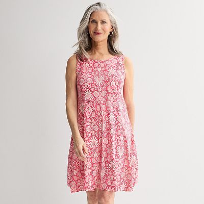 Petite Croft & Barrow Sleeveless Tank Swing Dress