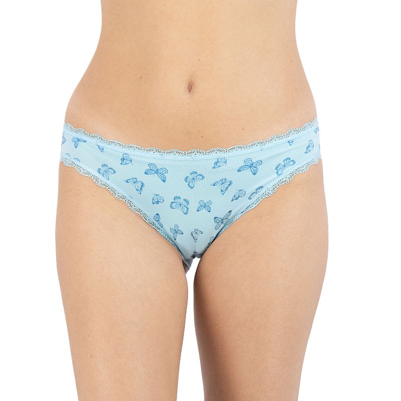 Juniors' SO® Seamless Cheeky Bikini Panty SO75-028, Girl's, Size: Large, Blue Butterfly