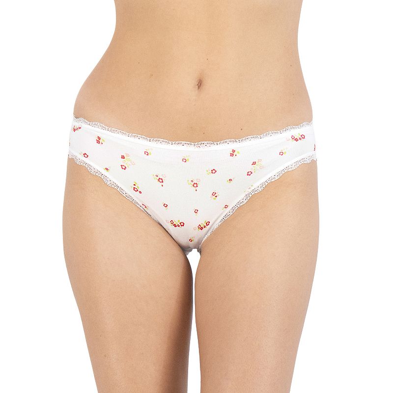 Juniors' SO® Seamless Cheeky Bikini Panty SO75-028, Girl's, Size: XL, White Daisy