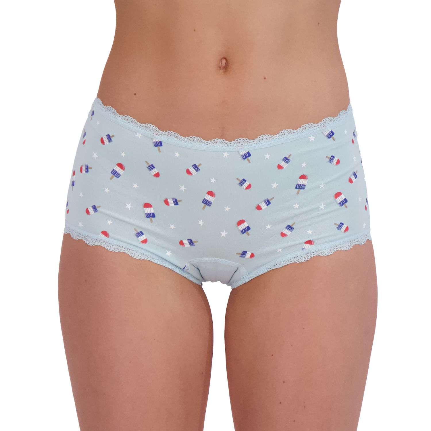 Juniors' SO® Seamless Boyshort Panty SO72-040 - Bomb Pops (LARGE)