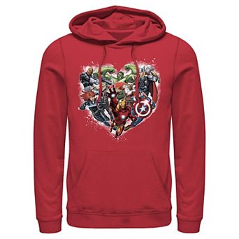 Marvel's Avengers Heroes Filled Heart Men's Graphic Hoodie