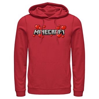 Men's Minecraft Title Hearts Logo Graphic Hoodie