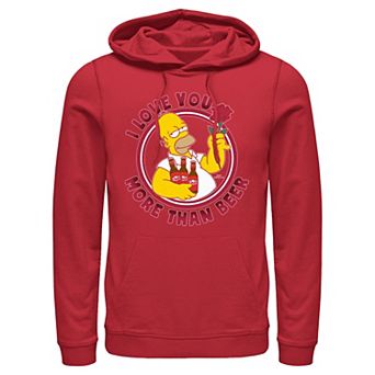 Men's The Simpsons Homer I Love You More Than Beer Graphic Hoodie