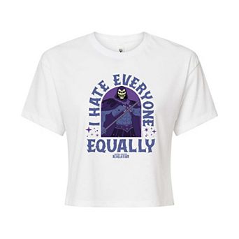 Juniors' Masters Of The Universe Hate Everyone Cropped Tee