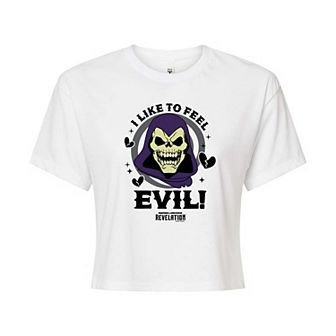 Juniors' Masters Of The Universe Feel Evil Cropped Tee