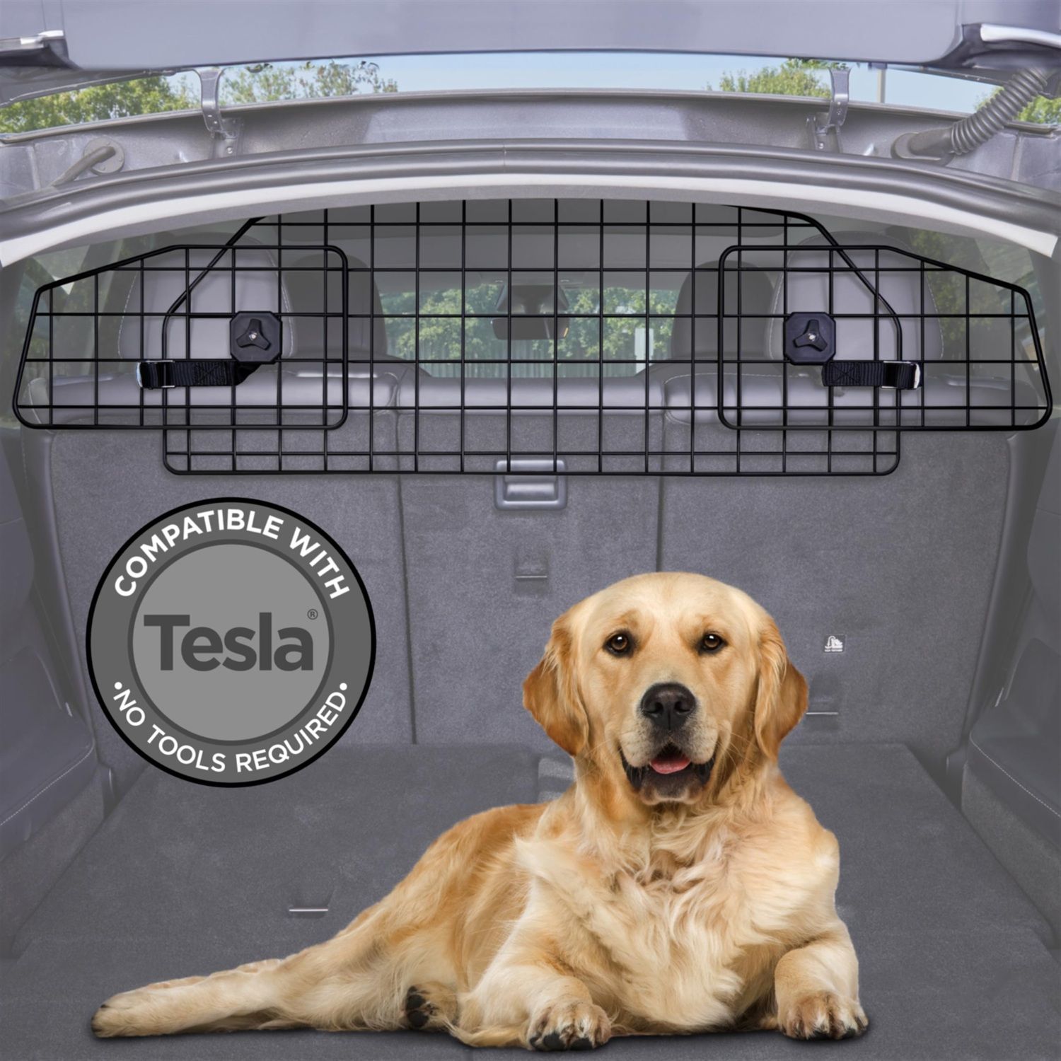 Folding Dog Car Barrier For SUVs & Trucks - CASIMR Adjustable Safety Partition - View #3