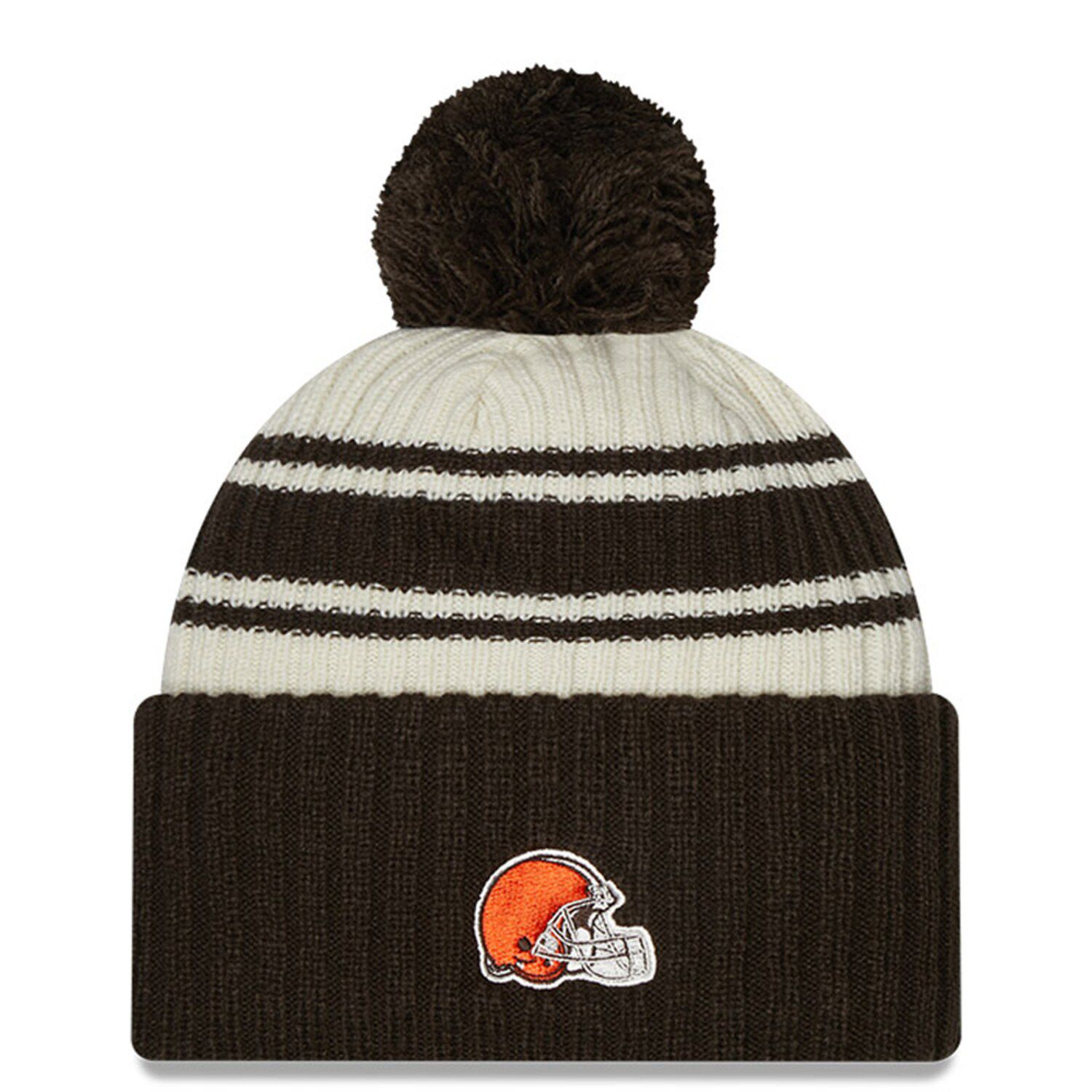 Men's New Era Cream/Brown Cleveland Browns 2022 Sideline Sport Cuffed ...