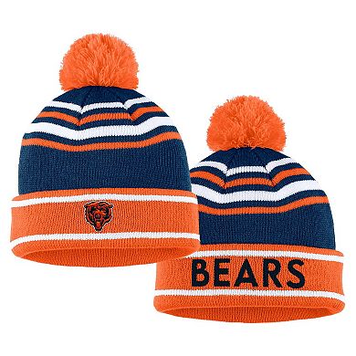 Women's WEAR by Erin Andrews Orange Chicago Bears Colorblock Cuffed Knit Hat with Pom and Scarf Set