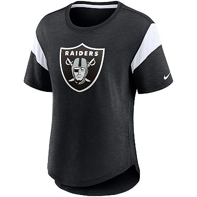 Women's Nike Heather Black Las Vegas Raiders Primary Logo Fashion Top