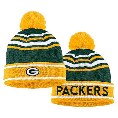 Women's WEAR by Erin Andrews Green Green Bay Packers Colorblock Cuffed Knit Hat with Pom and Scarf Set